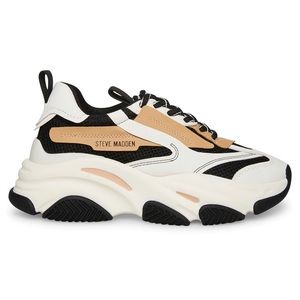 Steve Madden Possession Black/Tan tennis shoe. Size 6